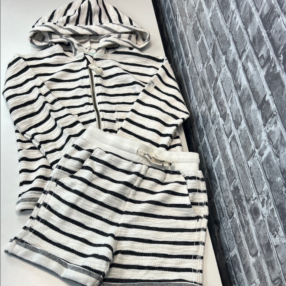 Boy's Striped Hoodie and Shorts Set